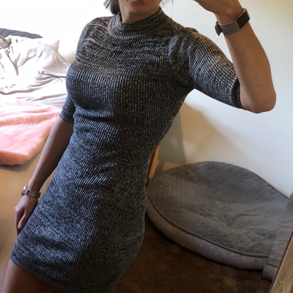 Grey sweater dress